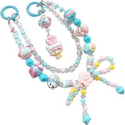 The Style Sutra Cartoon Beaded Phone Wrist Strap Phone Charm for Kids Children Women Blue Pink|Crafts | Beads & Jewelry Making | Charms & Pendants-6