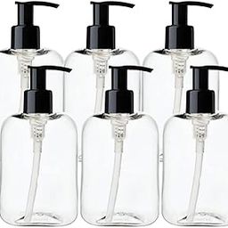 HARRODS Empty Plastic Pump Bottle, Transparents Bottle For oil, Liquid, Fogging, Room Spray, Rangoli and Hand wash (250 ml 6 Pcs, Indoor/Outdoor)-42