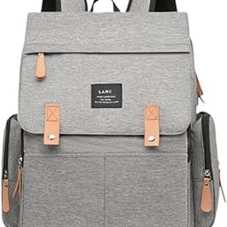 Diaper Bag Backpack for Mom Large Capacity with Changing Pad Travel Bag gray-image-69