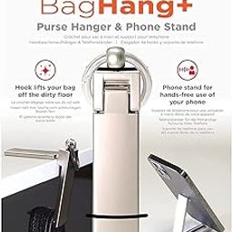 KeySmart BagHang Plus - Purse Hanger & Phone Stand (Silver)-18