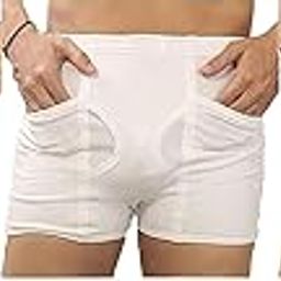 FoxWorld Regular Fit Cotton Trunk for Men with Double Layered Contoured Pouch & Both Side Pockets White-image-7