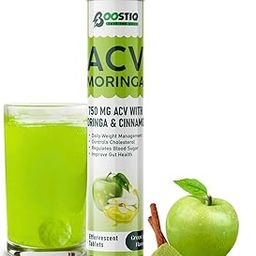 BOOSTIQ Plant Based ACV Moringa, Apple Cider Vinegar Tablets With Cinnamon, For Weight Management, Controls Cravings, Healthy Gut, No Added Sugar, Energy Booster (15 count (Pack of 1) Green Apple)-3