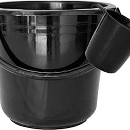 Kuber Industries 2 Pieces Unbreakable Virgin Plastic Multipurpose Bathroom Bucket & Mug Set (Black)-image-1
