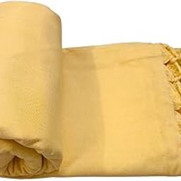 Arvore Bunkaar The Handloom Story 100% Organic Desi Cotton Soft Bhagalpuri Chadar/Summer Blanket/Khes/Top Sheet/AC Blanket (Plain, Dull Yellow, 1, Bhagalpuri Chadar)-image-96