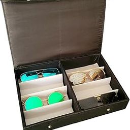 Eyewear,Spactacle,Frames,Goggles and Sunglass storage organizer Box case cover zipper 8pcs slot storage compartment organizer (make in india) (BLACK)-image-7