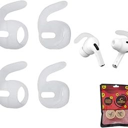 Crysendo Earbuds Cover + Ear Tips Compatible with AirPods Pro | [Does Not Fit in Case] Anti-Slip Soft Silicone Eartips Caps Compatible with AirPods Pro Accessories 2 Pairs (with Hook, Transparent)-picture-10