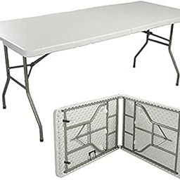 URBANCART Durable Heavy-Duty Portable Hdpe Patio Folding Table with Carrying Handle and Adjustable Height for Indoor, Outdoor, Picnic, Party, Camping (2.4 Meter)(Aluminium, Multicolor)-5