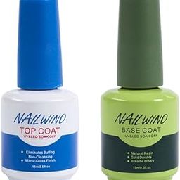 NAILWIND 2 Pcs 15ml No Wipe Gel Top Coat and Base Coat Set - Shine Finish and Long Lasting, Soak Off LED Nail Lamp Gel Base Top Coat Finish Nail Art Design Manicure Gifts for Women-image-41