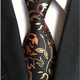 Secdtie Men's Fashion Black Jacquard Woven Silk Tie Microfiber Formal Necktie-image-12