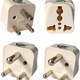 Vadda Bai US, UK to India Plug Converter Type D Travel Adapter for USA, England, Japan, Australia, Canada Plug to Indian Power Socket (Pack of 4) White-42