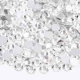 qiipii 1440 Pieces Crystal White SS16 4 mm Glitter Stones Rhinestones Nails Flat Back K9 Glass Round Nail Stones Rhinestones Nail Art Nail Design Nail Charms for Nail Art Face Craft DIY-picture-14