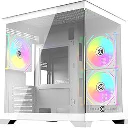 Circle Lucid Micro M3 Mid- Tower Computer Case | Gaming Cabinet - White | Support M-ATX, ITX | Pre- Installed 3 x 120mm Front and 1 x 120mm Rear ARGB Infinity Mirror Fans-image-92
