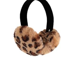 Faux Rex Earmuff with Black Velvet Comfort Band - Fake Fur Winter Accessory - Warm Fashion Ear Muff - Stylish Ear Warmers - Soft Fuzzy Headwarmer - Fluffy Headwear - (Leopard)-image-46