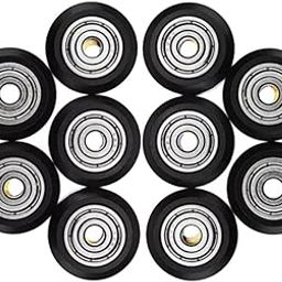 CALANDIS 10Pcs Pom Material Big Pulley Wheel with Bearings for V-Slot 3D Printer Part | Pom + Steel | 10 Pieces Big Pulley Wheel Poom with Bearing-22