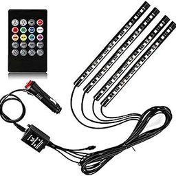 Sulfar 12V RGB LED Strip Light Atmosphere Decoration Lamp Car Interior Light with Remote Control, Black-image-17