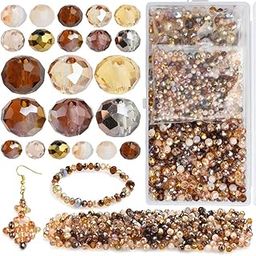 SANNIDHI® 1000pcs Crystal Beads Kit Faceted Glass Beads for Craft Amber for Bracelet Making Vintage Jewellery Making Color Multi Sized Spacer Necklace Bracelet DIY Craft-image-87