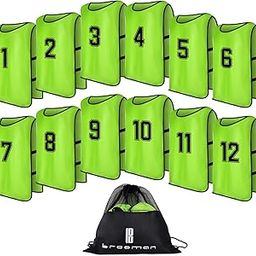 brooman Scrimmage Training Vest Kids Youth Adult Soccer Practice Jersey Athletic Pinnies (12 Pack)-image-15