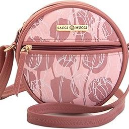 Women's Full Moon Round Sling Bag, Handmade Bags for Females - Vegan Leather and Coated Cotton Canvas Fabric, Lightweight and Durable-image-51
