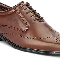 Men's Classic Brogue Oxford Dress Shoes, Faux Leather, Formal Lace-up Design, Brown and Black-image-33