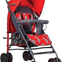 POLKA TOTS Baby Strollers For 0-3 Years (Red), Foldable Strollers For Newborn With Safety Harness & 6 Position Seat Recline, Adjustable Canopy & Lightweight Pushchair With Mosquito Net & Storage Basket-14