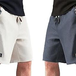 FABRIPPLE Men’s Shorts Combo Pack | Premium Cotton Blend | Comfort Fit for Gym, Casual Multiple Utility Pockets | Breathable Stretchable Fabric | Set of 2-2