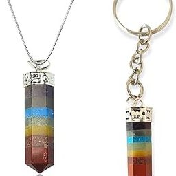 GEMTUB7 chakra Pencil Pendant and Keychain combo Handcrafted made with Natural seven Chakra Gemstone Each Stone has his own Healing Specialty for Women and Men-image-7