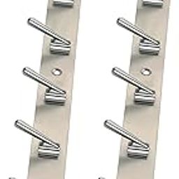 PROMIXO Stainless Steel 8 Pin Bathroom Clothes Hanger | Hanger for Door | Bathroom Cloth Hanger for Wall,| Hooks Rail for Hanging Keys,Cloth,Towel, Accessories (Pack of 2)-picture-10