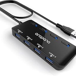 AROPANA USB 3.1 Gen 1 /USB 3.0 High Speed 5Gbps Hub for Laptop 4 Port Portable Adapter with Individual Power ON/Off Switch and Individual Blue LED Indicators (with 2ft /60cm Long Cable)-picture-16