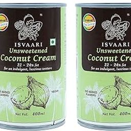 Isvaari Unsweetened Coconut Cream | Canned | 400ml | Pack of 2-image-41