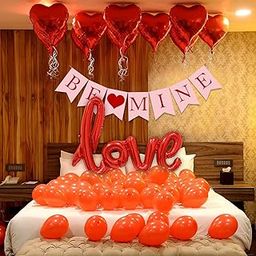 Party Propz Anniversary Decoration Items - Pack of 33Pcs Happy Anniversary Decoration Items | Love Balloons For Decoration | Romantic Decoration for Bedroom | Love Decoration Items For Bedroom-17