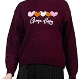 Women's Woolen Round Neck Embroidered Winter Sweater | Full Sleeve Soft Knit Pullover with Cute Heart Design Warm & Stylish Winterwear for Girls & Ladies-image-72