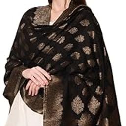 Vandana International Traders Women Kaani Stole with Silky Zari Weave, Shawl, Wrap Stoles (Size 72X208 CM)-25