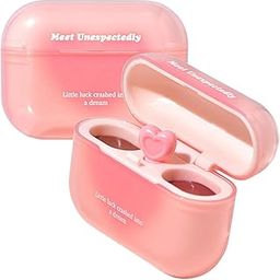 Earbuds lipstick Double Lip Gloss Mirror Finish Nude Color Korean Lipstick Matte Non-Sticky Lip Mud Long-Lasting Hydrating Lip Gloss Double Matte Lip Clay Tint With Heart-Shaped Applicator Headphone 2in1 Lipcolor-10