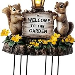 LOOM TREE 2D Acrylic Squirrel Decor Decorative Garden Stake for Lawn Flower Bed Bonsai | Yard, Garden & Outdoor Living | Garden Decor | Statues & Lawn Ornaments-35
