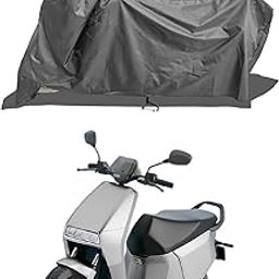 ROMEIZ - Two Wheeler - Bike Cover for Ola S1 Z Scooty Cover with Water-Resistant and Dust Proof Premium 210T Fabric_Entire Grey-image-60