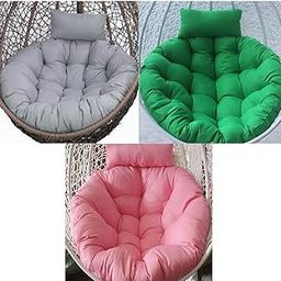 OUTAREA 2 Round Cushion with 1 Free Cushion for Sitting Hanging Chair Hammock Cushion Chair Cushion Microfibre Solid Cushion (Buy 2 get 1 Free)(Multicolour)-image-46