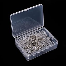 HEAVENGLOW 100 Pieces Corsages Pins Head Pins Wedding Bouquet Pins Crystal Pins 50mm-image-74