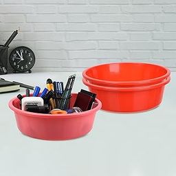 Homestic Pack of 3 Desk Organizer | Stationery Organizer | Multipurpose Storage Organizer | Office Supplies for Pen-Pencil-Staplers | Desktop Organizer | 6 LTR | Red & Pink-image-80