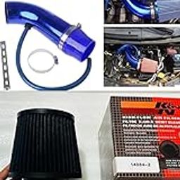 Blue K N CAR AIR FILTER + Cold Air Intake Pipe 3Inch Universal Performance Car Cold Air Intake Turbo Filter Aluminum Air Filter Induction Flow Hose Pipe Kit Universal K N kit-(1 Set)-32