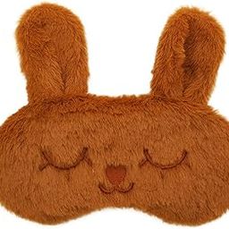 Jenna™ Cute Fur Sleeping Eye Shade Mask Cover for Insomnia, Meditation, Puffy Eyes and Dark Circles Bunny Brown …-image-50