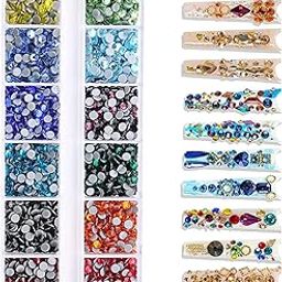 D.B.Z. Colorful Crystal Rhinestones for Makeup Mixed 12 Color Nail Art Rhinestone Beads Flatback Diamond Stones Gems Jewel for DIY Craft Makeup Nail Art Decoration-image-78