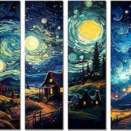 FIT-IN Trends Starry Night Wall Panel D4 – Artistic Van Gogh Inspired Wall Art | Decorative MDF Panel for Living Room, Bedroom and Office | Elegant and Timeless Wall Décor-picture-18