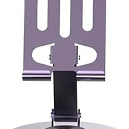 Cell Phone Stand, 360°Rotation Height Adjustable Phone Holder for Desk, Thick Case Friendly Foldable Portable Metal Base Stand Compatible with All Mobile Phone 4-10" (metal, purple)-92
