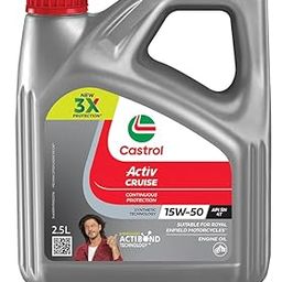 Castrol Activ CRUISE 15W-50 4T Engine Oil Suitable for Royal Enfield Bikes (2.5L)| 3X Protection with Actibond Technology | Synthetic Technology | Engine Protection for Cruiser bikes | API SN and JASO MA2-image-9
