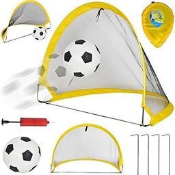 LICHTS Pop-up Soccer Goal Foldable Durable Yellow Portable Goals Nets 120cm-picture-13