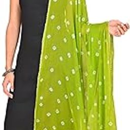 Chiffon Dupatta for Women's| With all over Bandhej Crafted | Tye&Dye Work with Designer Matching Scallop Lace| Perfect Ethnic Wear, Casual Wear| 2.25 Meters-49