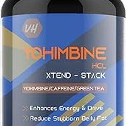 Vitaminhaat Yohimbine HCL Xtend Stack of Yohimbine 2.5 Mg, Caffeine for Drive, Stubborn Belly fat Pack of 60 Capsules-image-1