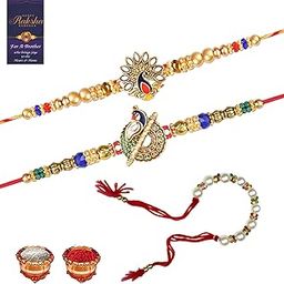 Bhaiya Bhabhi Rakhi Gift Set | Rakhi For Brother | Roli Chawal | Greeting Card | Rakshabandhan | Couple Rakhi | Bhaiya Bhabhi Rakhi | Rakhi Combo Set | 2 Rakhi + 1 Lumba Rakhi-image-39