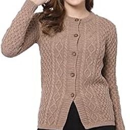 Women Sweater for Winters Woolen Acrylic Full Sleeve Round Neck Cable Design Cardigan Sweater for Women Winter Woollen Stylish-image-64