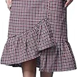 Casual Check Print Long Flare Skirt for Women | Cotton Skirt for Women Skirt for Women-image-22